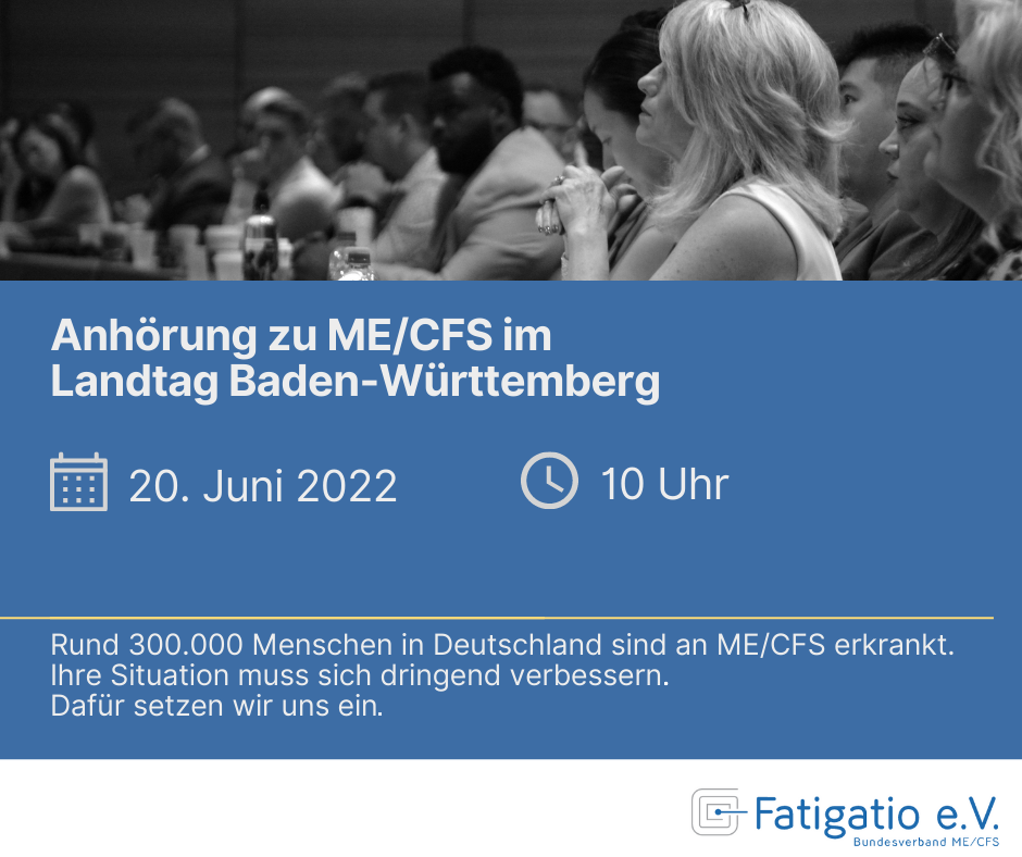 Sharepic - Anhörung zu ME/CFS im Landtag von Baden-Württemberg