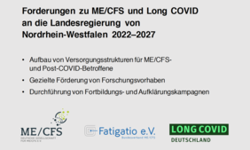 Forderungen zu ME/CFS und Long COVID an die neue Landesregierungen von NRW